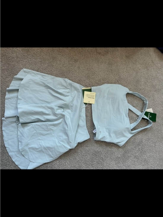 HALARA Pants - Light Blue Athletic Skirt and Crop Tank Set